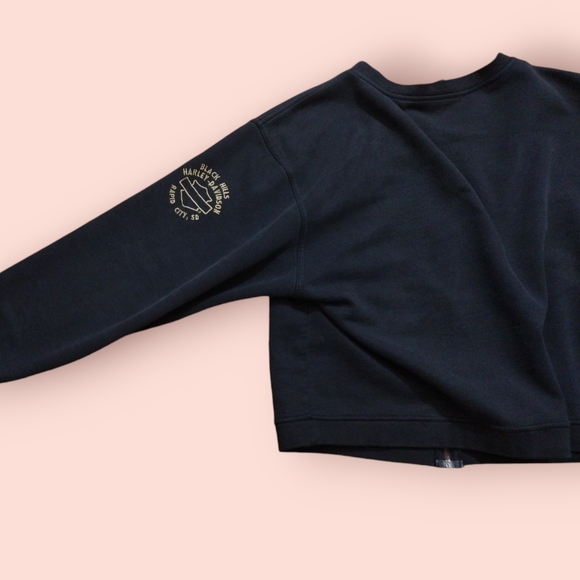 HARLEY DAVIDSON Bomber Jacket Black Pockets Zipper - Picture 4 of 5